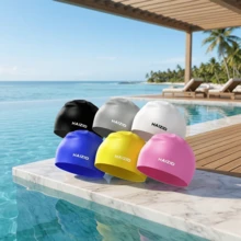 Universal Silicone Swimming Cap, Waterproof, Extra Large, Non-Tight Fit, Professional Swim Cap For Men And Women - Multicolor - View 4