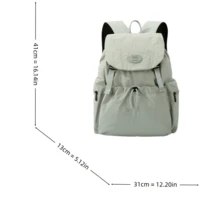 LECEY Women's Middle School High School College Student Large Capacity Backpack - Green - View 7