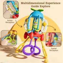 1 Set Rocket-Shaped Baby Activity Toy, Pull String Sensory Toy With Colorful Sliding Balls, Baby Hand Training Toy, Baby Teething Rattle Ball, Ideal Gift - Multicolor - View 8