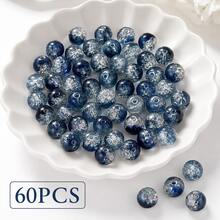60pcs/100pcs 8mm Dual-Color Gradient Crackle Glass Beads, Cracked Texture Aesthetic Beads, Loose Pre-Drilled Round Beads For Handmade Crafts, Suitable For Jewelry Making, DIY Bracelets, Phone Chains, Necklaces, Earrings, Keychains, Bag Accessories And More - Multicolor - View 11