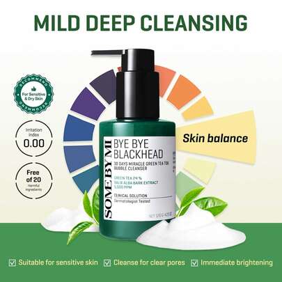 SOME BY MI - Bye Bye Blackhead 30 Days Miracle Green Tea Tox Bubble Cleanser - Green Tea Cleansing Foam 120g