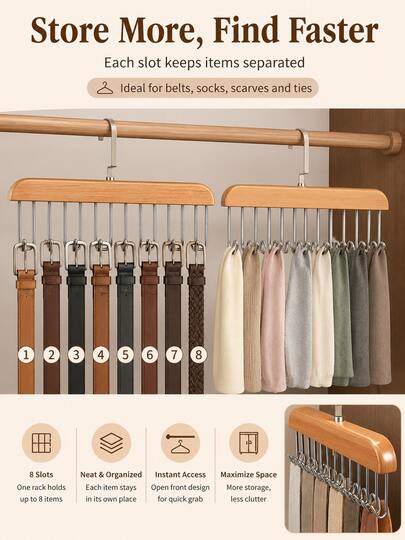 1 Perchero multifuncional con correa, puede colgar ropa interior, chalecos, faldas, tendedero sin costuras, se puede colocar en el vestidor o cuarto de almacenamiento, simple y ahorrador de espacio