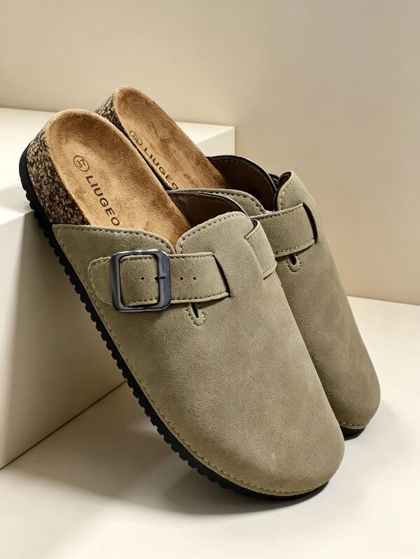Giày guốc gỗ thời trang nam casual, dép sandal nửa xỏ nửa kín, dép sục mùa hè xỏ dễ, đế bần mềm, giày unisex cho cặp đôi, sandal kín mũi phong cách công sở casual
