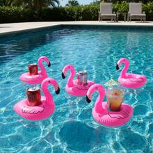 Summer Pool Accessory 2/6/10 Pack Inflatable Flamingo Floating Cup Holder Waterproof PVC Floating Drink Coaster For Beach Vacation Pool Party - Multicolor - View 5