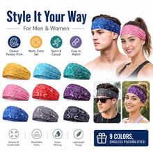 Paisley Bandana Headbands For Men Women, Non Slip Sports Sweatband, Elastic Wide Workout Head Wrap For Running Gym Yoga Cycling - 彩色 - 查看 2