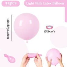 10/55/120pcs Light Pink Balloons In Different Sizes 18/12/10/5 Inch Balloon Balloon Garland Arch Kit, Suitable For Weddings, Birthdays,Gender Reveal, Graduations, - Light Pink - View 8