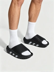 Sandal selop adidas hitam serbaguna, nyaman, kasual, dan berventilasi, unisex. - Hitam - View 1