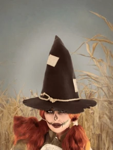 1pc/Holiday Party Accessory Scarecrow Patch Witch Hat Cosplay Witch Hat Party Accessory Costume,Halloween - Multicolor - View 5