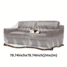Transparent Waterproof Rectangular Patio Furniture Cover, Tear-Resistant Windproof Fabric, Suitable For Patio Canopy/Garden Awning/Plant Greenhouse, Outdoor Protective Cover - Transparent - View 12
