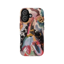 Ocean Wild 手機殼 抽象海洋生物圖案 彩色藝術風格 相容 iPhone 17 16 15 14 Plus 13 12 11 Pro Max - 彩色 - 查看 4