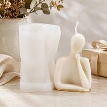 Zhonghui Mold 3D Abstract Figure Silicone Mold, Thinker Human Body Candle Mold For DIY Scented Candles, Resin, Soap, Plaster, Minimalist Home Decor Crafts - Family - View 4