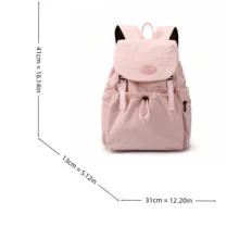 LECEY Mochila de gran capacidad para estudiantes de secundaria, preparatoria y universidad para mujeres - Rosa - Ver 6