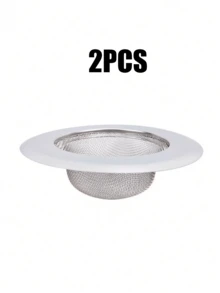 1/2件裝不鏽鋼防鏽水槽排水濾網，4.5英吋寬邊微孔防堵食物殘渣濾籃，耐用易清洗排水蓋，適用大多數標準廚房水槽，淋浴排水濾網接髮器，浴室配件 - 彩色 - 查看 14