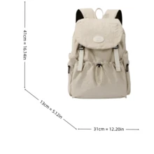 LECEY Women's Middle School High School College Student Large Capacity Backpack - White - View 7