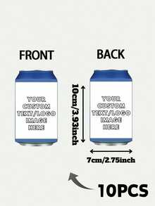 1/5/10pcs Customized Personalized Text Can Cooler, Minimalist Soft Insulated Beverage Sleeve, Can Print Custom Name & Date, Portable Beer Can Holder, Wedding Favor, Suitable For Bridal Shower, Anniversary, Birthday Party, Souvenir Guest Gift, Foldable - Multicolor - View 57