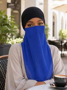 YPGVUO Solid Color Niqab Face Cover With Inner Cap, Breathable Chiffon Muslim Hijab For Women Daily Modest Wear - Multicolor - View 4