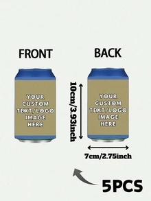 1/5/10pcs Customized Personalized Text Can Cooler, Minimalist Soft Insulated Beverage Sleeve, Can Print Custom Name & Date, Portable Beer Can Holder, Wedding Favor, Suitable For Bridal Shower, Anniversary, Birthday Party, Souvenir Guest Gift, Foldable - Multicolor - View 12