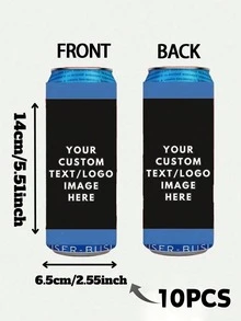 1/5/10pcs Customized Personalized Text Can Cooler, Minimalist Soft Insulated Beverage Sleeve, Can Print Custom Name & Date, Portable Beer Can Holder, Wedding Favor, Suitable For Bridal Shower, Anniversary, Birthday Party, Souvenir Guest Gift, Foldable - Multicolor - View 33