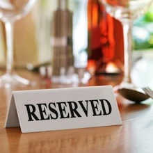 Acrylic Reserved Table Signs And Table Cards With Reserved Coordinates, Suitable For Restaurant, Birthday Party And Event Guest Reservation Coordinates (White Background Black Text) - View 4