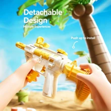 Pistola de Água de Disparo Rápido com Ação de Pressão, Lançador de Água Cor Macaron, Brinquedo de Água com Montagem DIY, Pistola de Água Tipo Pressão, Brinquedo de Água com Capacidade de 50ml, Batalha de Água de Verão na Praia e Piscina, Brincadeira de Água ao Ar Livre para Crianças, Brinquedo Interativo para Festas, Presente de Aniversário para Crianças - Multicolorido - Ver 6