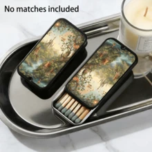 1pc Iron Matchbox, A Small Match Storage Container Without Matches, Multi-Functional Practical Small Iron Box With Fashionable And Exquisite Pattern, Perfect Holiday Gift - A - View 4