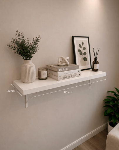 Prateleira Decorativa Suspensa MDF - 80X25