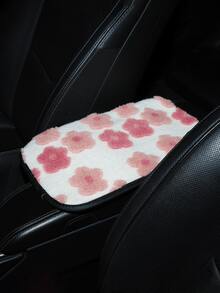 Car Interior Front Armrest Box Cushion Cute Flower Winter Comfortable Plush Warm Anti Slip Jacquard Armrest Box Protective Cover - Jacquard Armrest Cushion - View 12