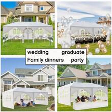 10x20' Wedding Party Canopy Tent Outdoor Gazebo With 6 Removable Sidewalls- PE Wedding & Party Gazebo, Ideal For Backyard, Events, Camping, Picnic, Garden Pavilion - White + Metal - View 6