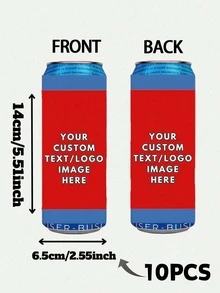1/5/10pcs Customized Personalized Text Can Cooler, Minimalist Soft Insulated Beverage Sleeve, Can Print Custom Name & Date, Portable Beer Can Holder, Wedding Favor, Suitable For Bridal Shower, Anniversary, Birthday Party, Souvenir Guest Gift, Foldable - Multicolor - View 41