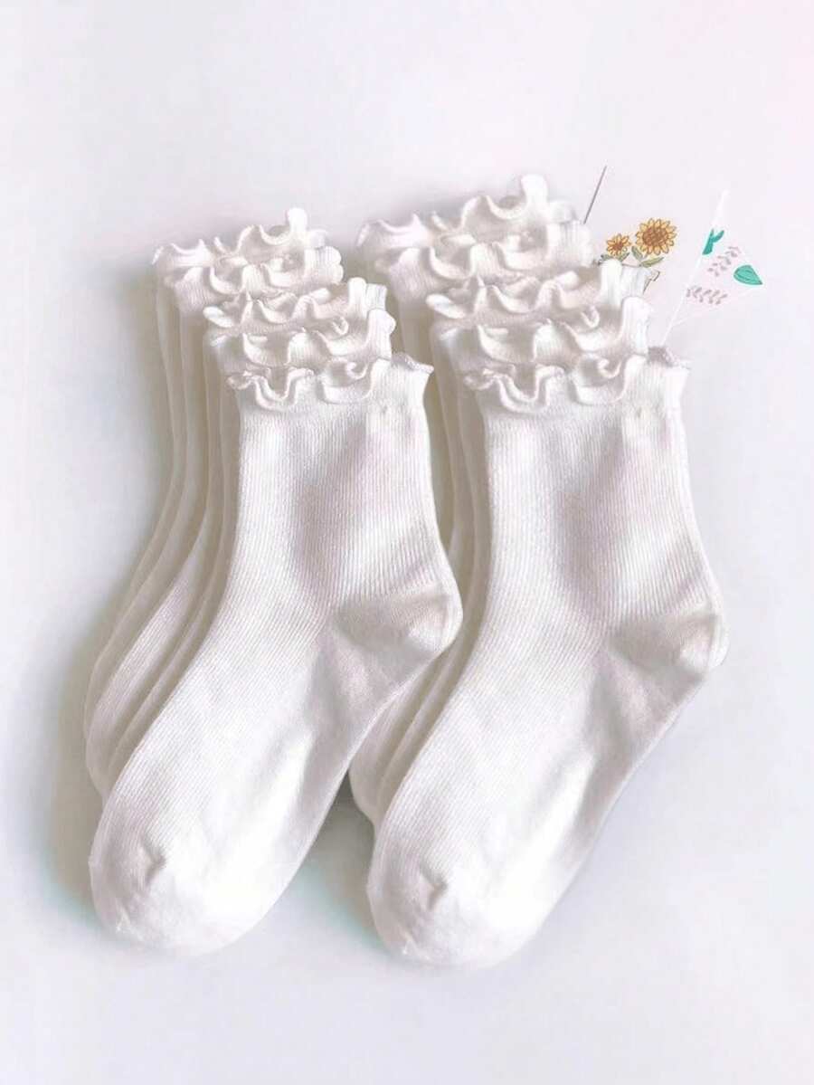 1/10/15 Pairs All-Match Unisex White Short Socks, Minimalist Versatile, Suitable For Daily Wear - Multicolor - View 1