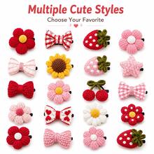 5pcs Dog Hair Clips, Handmade Woven Pet Hair Bows, Cute Flower Design Beauty Accessories, Suitable For Yorkshire Terrier, Maltese, Small Dogs And Cats - Multicolor - View 7