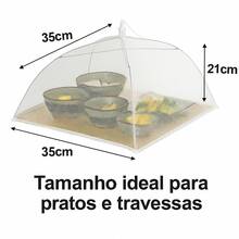Tela Mosquiteiro Protetora para Alimentos 35x35x21cm Dobrável, Cobertura Contra Moscas e Insetos para Frutas, Bolos, Doces, Churrascos, Piqueniques e Refeições ao Ar Livre - Branco - Visão 7