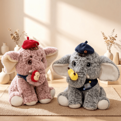 28 Cm/11.02 Inches Cute Elephant Plush Toy, Delicate To Touch, Soft And Comfortable, Very Suitable For Sofa, Bedroom, Living Room And Other Various Environments. Ideal Decorative Gift For Home Decoration, Holiday Decoration, Theme Party Or Gathering.