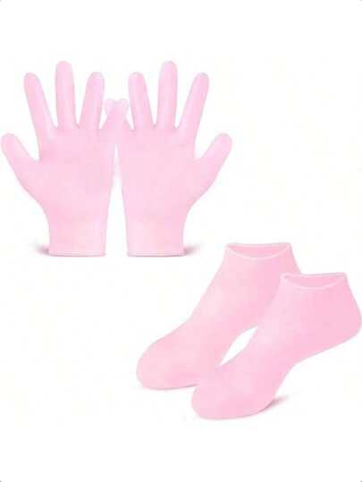 Silicone Moisturizing Exfoliating Hand & Foot Mask Gel Essential Oil Treatment Gloves & Socks