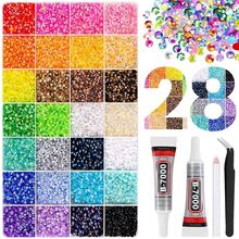 Multi-Color 3mm Jelly Resin Rhinestone Set, Includes Precision Tweezers And Craft Glue, Fashion DIY Clothing Accessories, Cups, Fabric Decor - View 7