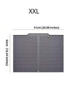 Tapis de séchage en silicone avec bord extra large - Tapis de drainage pour plan de travail de cuisine antidérapant pour assiettes, bols, ustensiles | Égouttoir flexible résistant aux odeurs - B - Voir 7