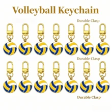 14pcs Volleyball Keychains - Sports Themed Keychains, Suitable For Bag Charms, Football Basketball Keychains, Volleyball Keychains, Suitable For Sports Party Gifts, Party Favors, Holiday Gifts - Yellow - View 7