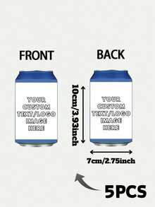 1/5/10pcs Customized Personalized Text Can Cooler, Minimalist Soft Insulated Beverage Sleeve, Can Print Custom Name & Date, Portable Beer Can Holder, Wedding Favor, Suitable For Bridal Shower, Anniversary, Birthday Party, Souvenir Guest Gift, Foldable - Multicolor - View 37