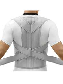 Waist Belt, Back Training Strap, Protective Shoulder Waist Strap - Gray - View 1