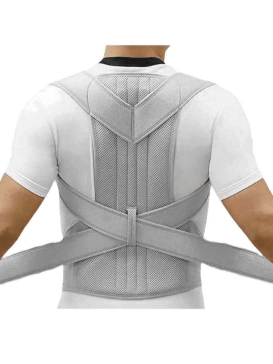 Waist Belt, Back Training Strap, Protective Shoulder Waist Strap - Gray - View 1