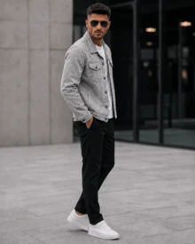 Men's Twill Jacket - Gris Claro - Ver 2