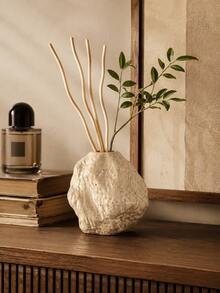 1pc Wabi-Sabi Style Pleated Rock Texture Rattan Aromatherapy Bottle, Dual-Use Reed Diffuser And Dried Flower Vase - Wabi-sabi Minimalist Aromatherapy Bottle - View 9
