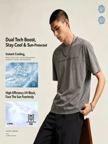 LI-NING Short Sleeve T-Shirts Men's Short Sleeve T-Shirts AHSW393 Legit Official Store - Soot Washing Water - View 2
