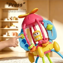 1 Set Rocket-Shaped Baby Activity Toy, Pull String Sensory Toy With Colorful Sliding Balls, Baby Hand Training Toy, Baby Teething Rattle Ball, Ideal Gift - Multicolor - View 9