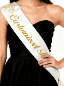 1/2/5/10/20/40/80pcs Customized Party Sashes With Text, Personalized Logo Text Sashes, Bride-To-Be Sashes, Bachelorette Party Sashes - White - View 6