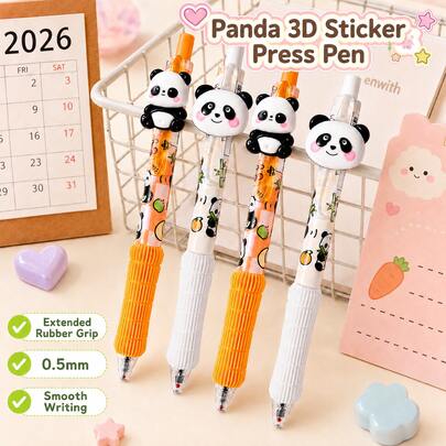 Panda Gel Pen Kawaii Stationery Cute Pens Novelty Cute Kawaii Pen Student Writing Gel Pens Learning Office Supplies,Back To School Supplies Essentials