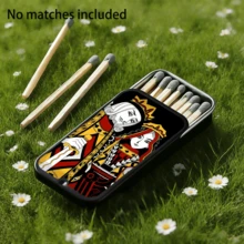 1pc Iron Matchbox, A Small Match Storage Container Without Matches, Multi-Functional Practical Small Iron Box With Fashionable And Exquisite Pattern, Perfect Holiday Gift - A - View 6