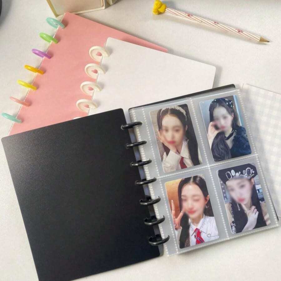 Photo Card Loose-Leaf Binder, Photo Card Storage Album, A5 Idol Card DIY Collection, Anime 2D Peripheral Photo Album, Replaceable Inner Pages, Album Small Cards / Postcards / Universal Storage Book - Multicolor - View 1