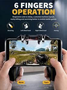 Mobile Game Controller Trigger, Upgrade Mobile Game Trigger Double Sensitive Aim & Shoot Keys Buttons For 4.7-6.5 Inch Mobile Phones - Black - View 1