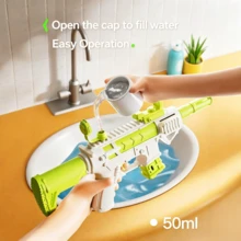 Pistola de Água de Disparo Rápido com Ação de Pressão, Lançador de Água Cor Macaron, Brinquedo de Água com Montagem DIY, Pistola de Água Tipo Pressão, Brinquedo de Água com Capacidade de 50ml, Batalha de Água de Verão na Praia e Piscina, Brincadeira de Água ao Ar Livre para Crianças, Brinquedo Interativo para Festas, Presente de Aniversário para Crianças - Multicolorido - Ver 4